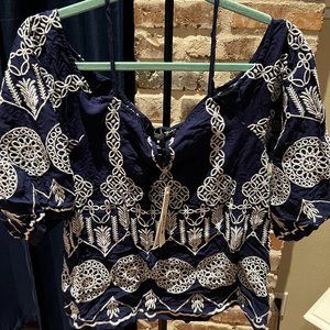 Blue and white top from bloomingdale's